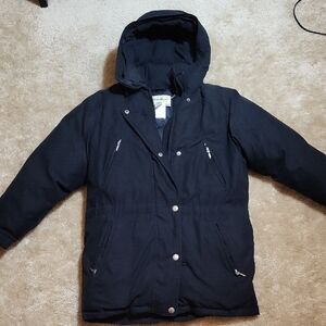 Black Hooded Winter Coat